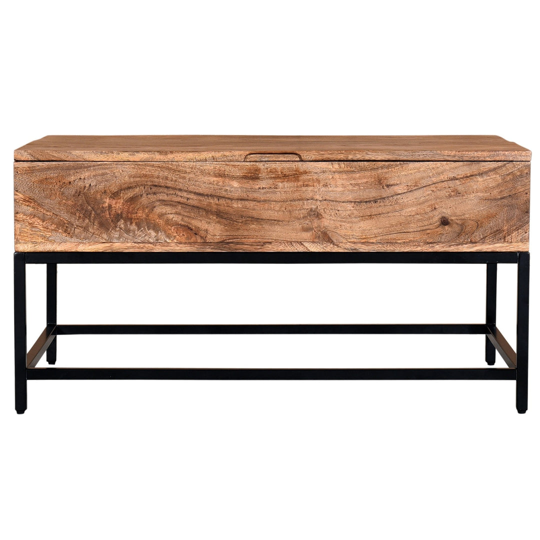 Ojas Lift-Top Coffee Table in Natural Burnt and Black