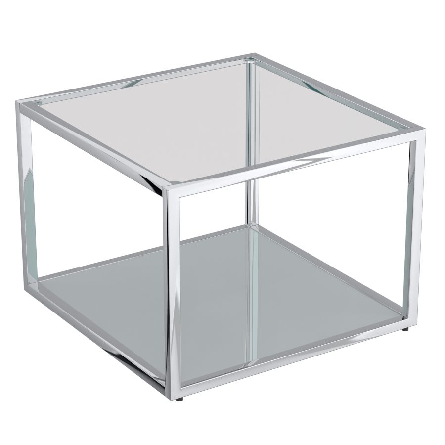 Casini Small Square end Table in Silver