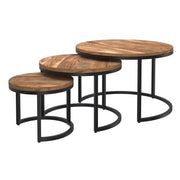 Darsh 3pc Coffee Table Set in Natural and Black