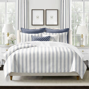 AUGUST STRIPE DUVET COVER SET MADE IN CANADA DENIM