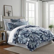 ALEXANDRIA INDIGO COVERLET SET MADE IN CANADA SUPER KING COVERLET 3PC WITH SHAM