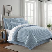 Shay broad ticking stripe duvet cover set with oversized stripes, handcrafted in Canada with cotton twill