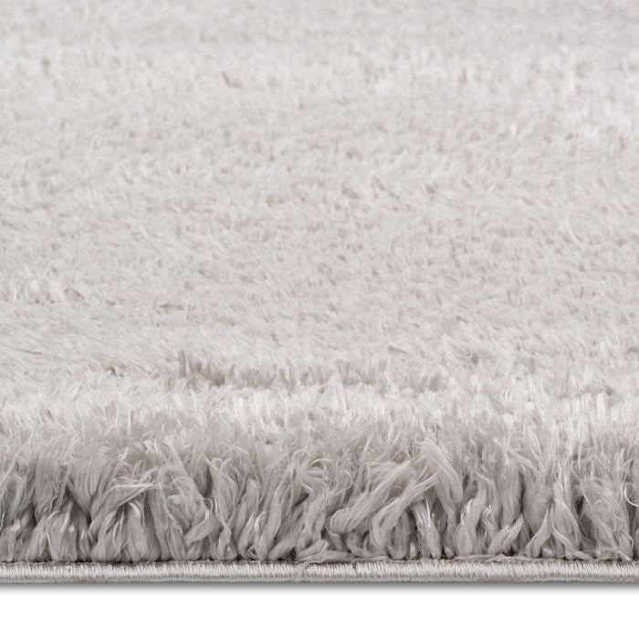 Flokati Polyester Powerloom Shag Rug FLO-SILVER