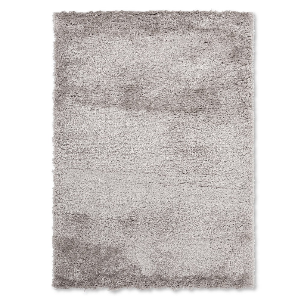 Flokati Polyester Powerloom Shag Rug FLO-SILVER