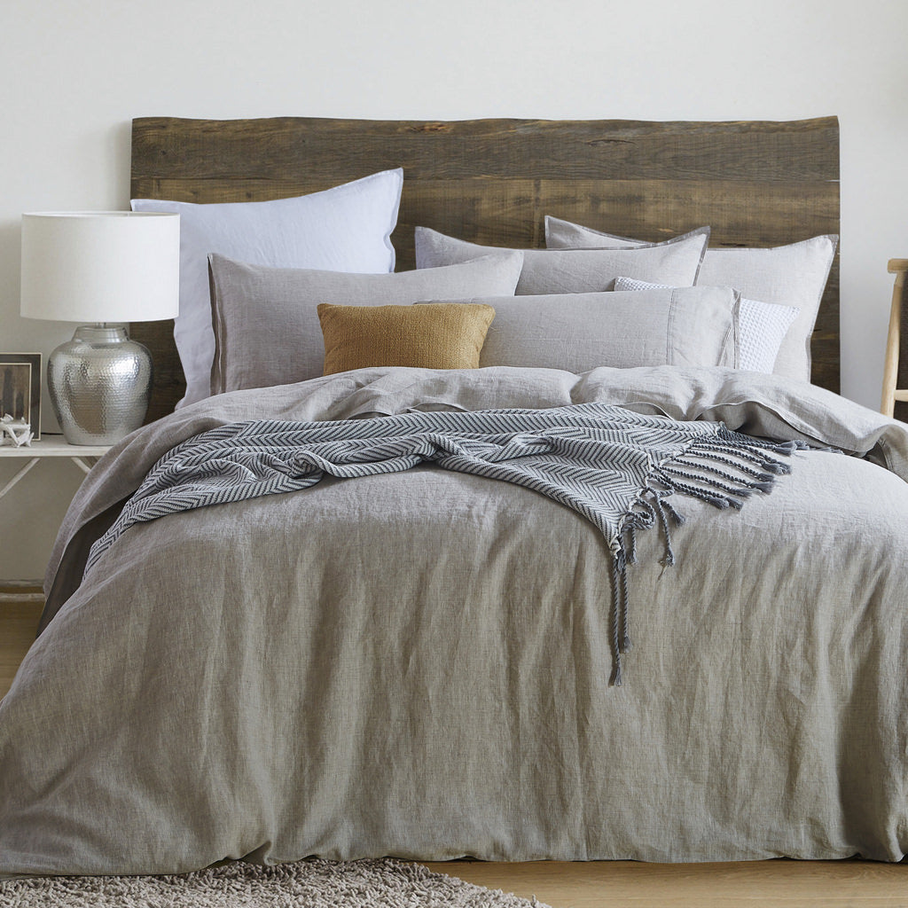 NATURAL LINEN BEDDING DUVET COVER SET