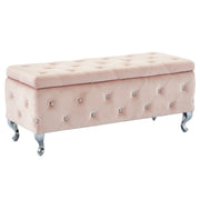 Monique Rectangular Storage Ottoman BLUSH