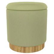 Alya Round Storage Ottoman Sage and Natural