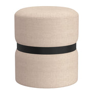 Demi Round Ottoman Beige and Black