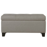 Harper Rectangular Storage Ottoman Light Grey fabric