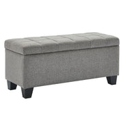 Lila Rectangular Storage Ottoman Light Grey
