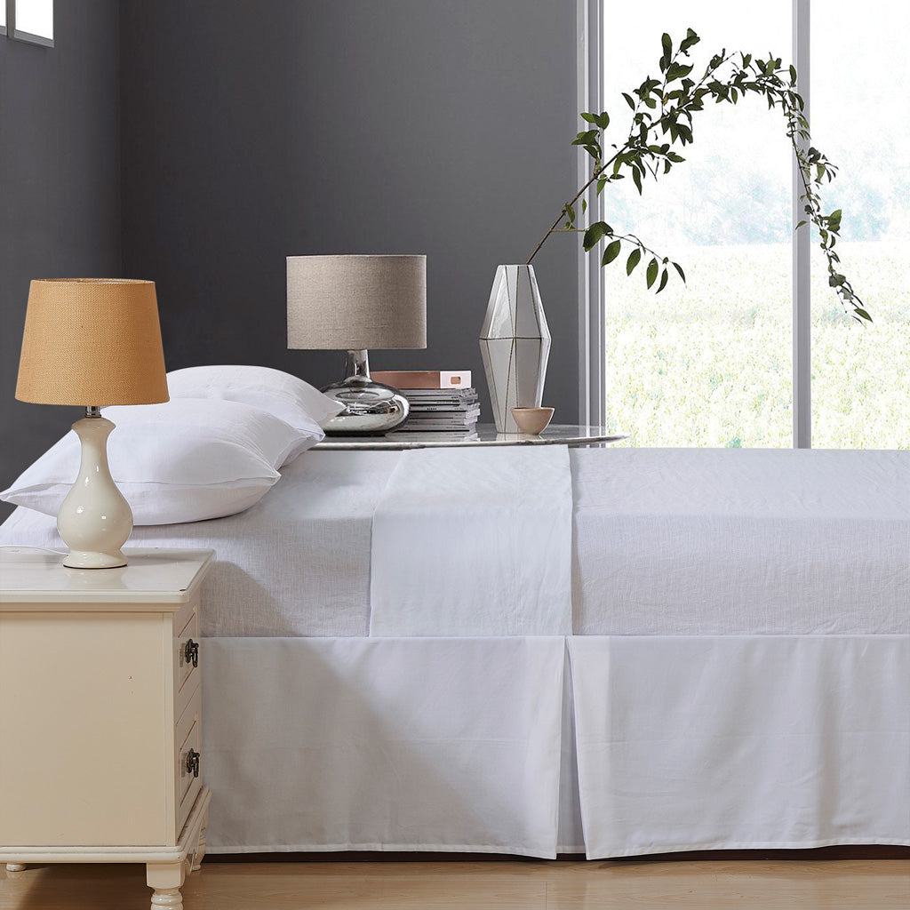 STAR WHITE LINEN BEDDING SHEET SET