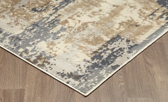 Charisma Muted Grey Ivory Distressed Abstract Rug CHA-1004