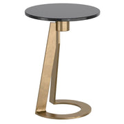 Devas Accent Table Black Marble and Brass