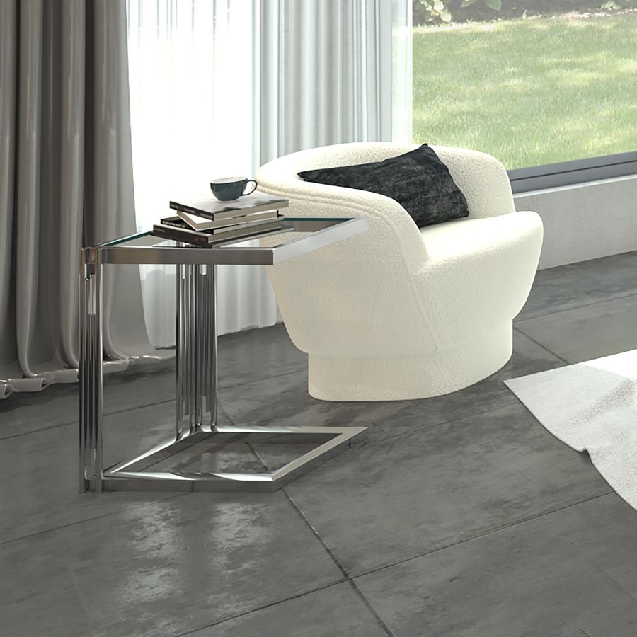 Estrel Small Accent Table in Silver