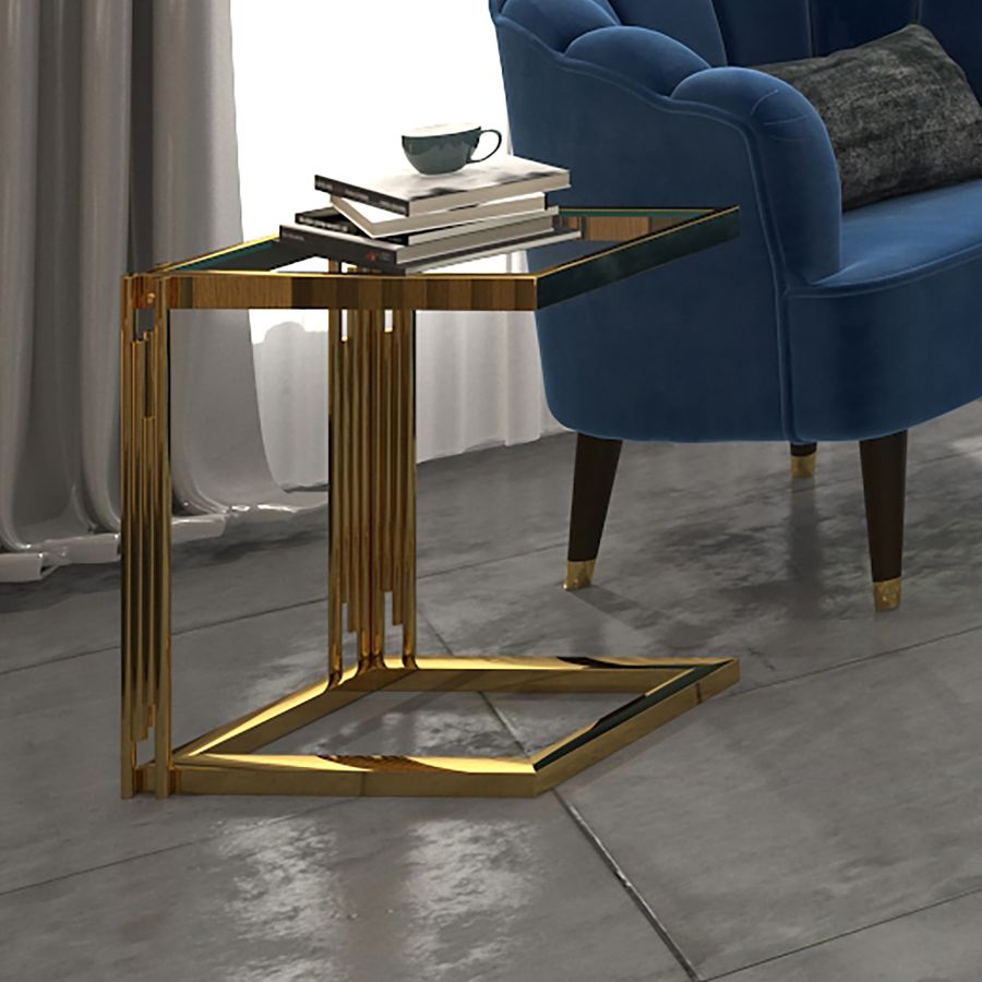 Estrel Small Accent Table in Gold