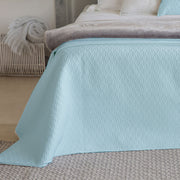 DIAMOND MISTY BLUE COTTON COVERLET SET twin