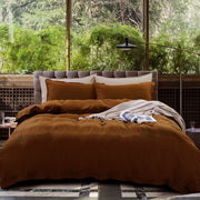PECAN LINEN DUVET COVER SET SUPER KING