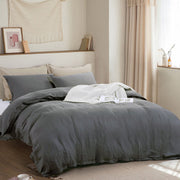 GRAPHITE LINEN DUVET COVER SET SUPER KING