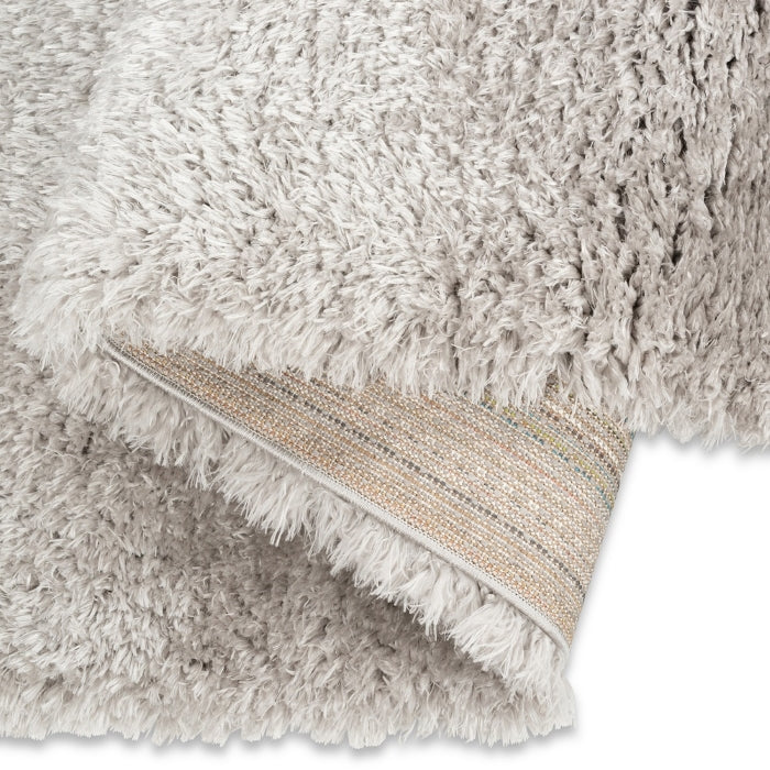 Flokati Polyester Powerloom Shag Rug FLO-SILVER