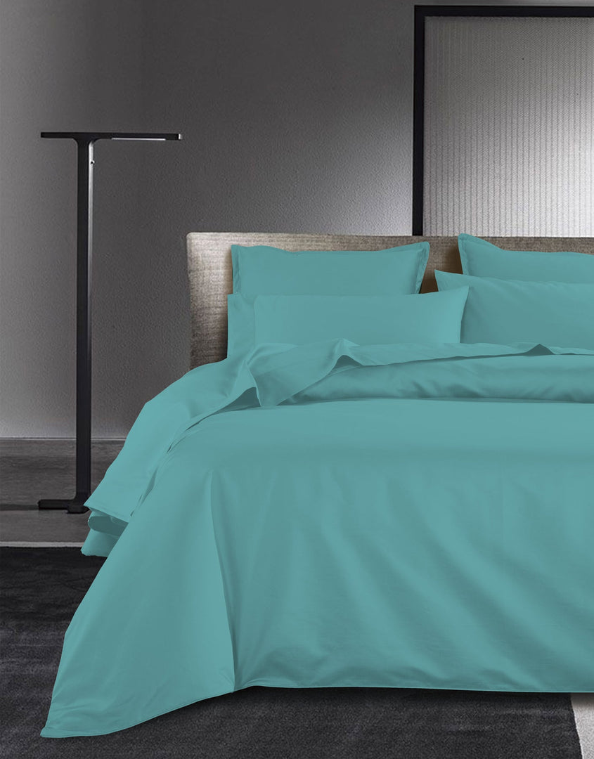 Athena 100% Bamboo Cozy Duvet Cover Set in Blue - temperature-regulating natural fabric