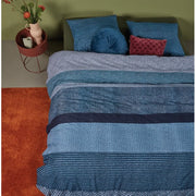 Berlin Duvet Cover Set – 100% Cotton, Blue Stripe Pattern