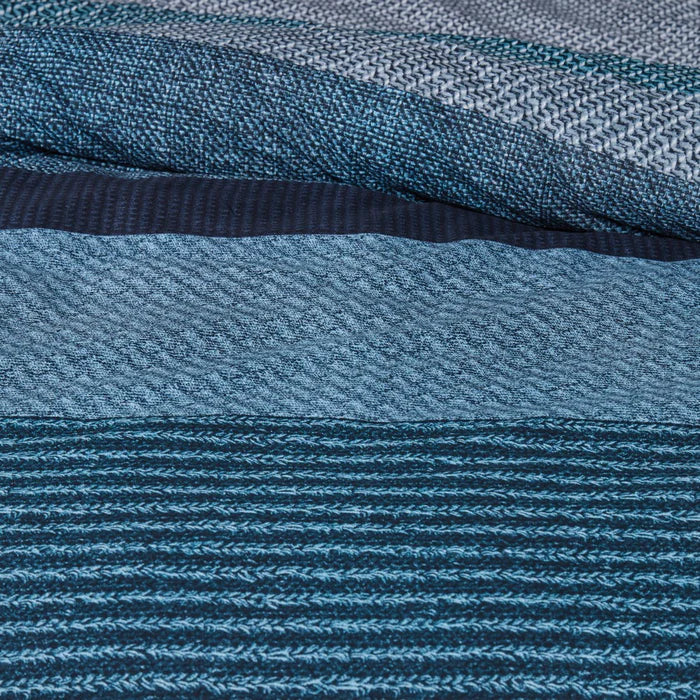 Berlin Duvet Cover Set – 100% Cotton, Blue Stripe Pattern