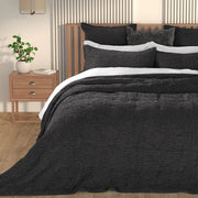 Barbara Charcoal grey Textured Quilt– 100% Polyester Velvet