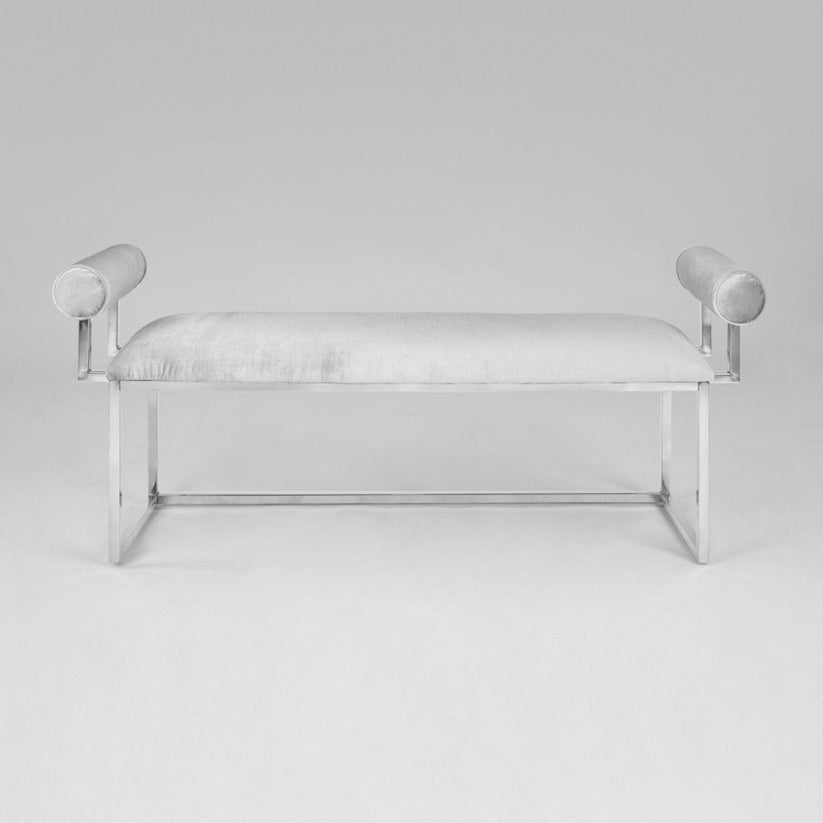 SERENA Bench GY-BEN-8046 Silver Satin W/Steel Base