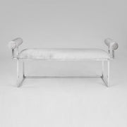 SERENA Bench GY-BEN-8046 Silver Satin W/Steel Base