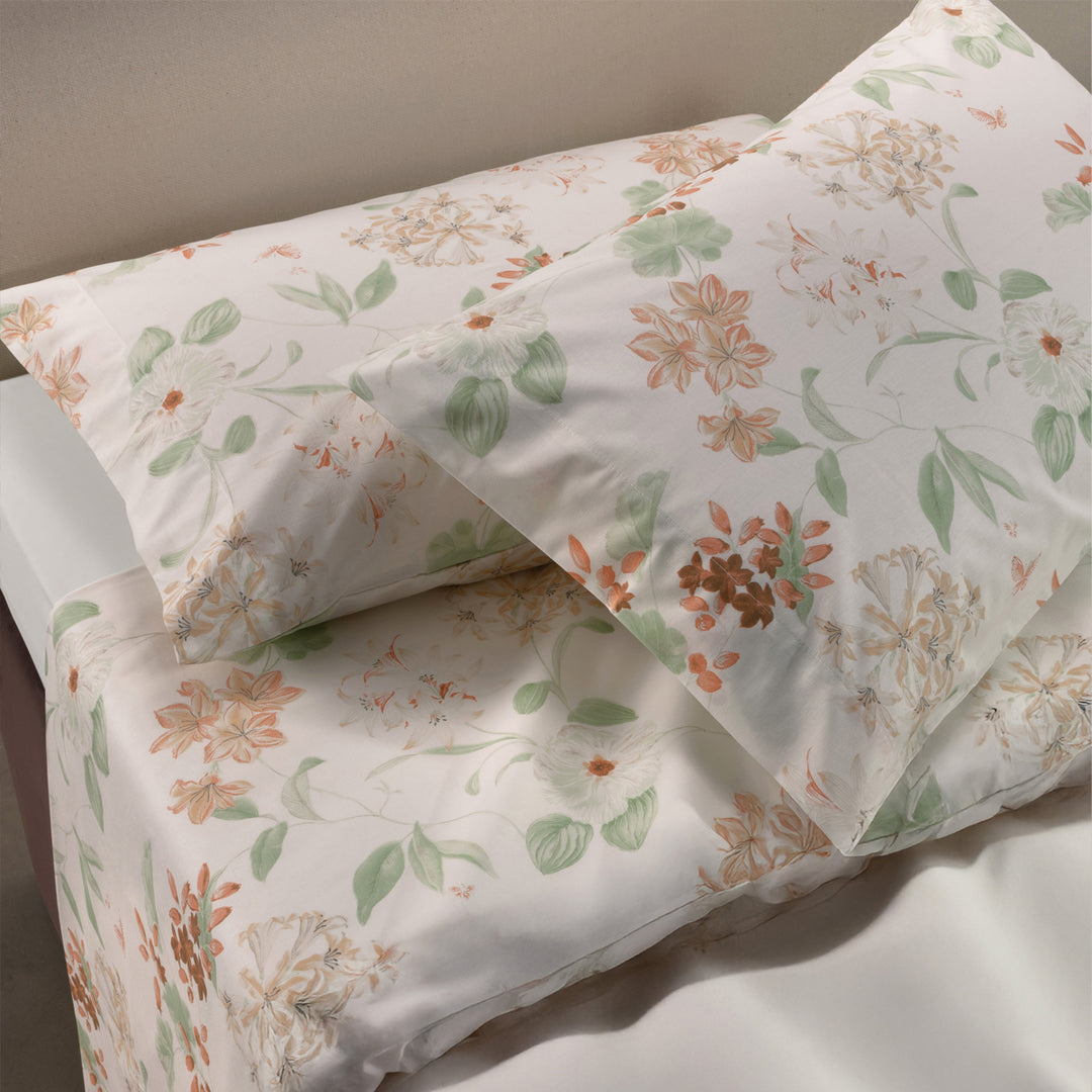 Brillante duvet cover and sheet set in 100% long-staple cotton with elegant embroidered detail