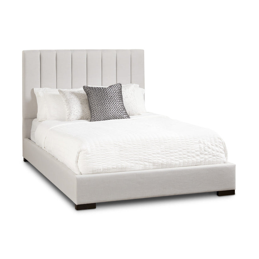 CHANNEL BED Grey linen