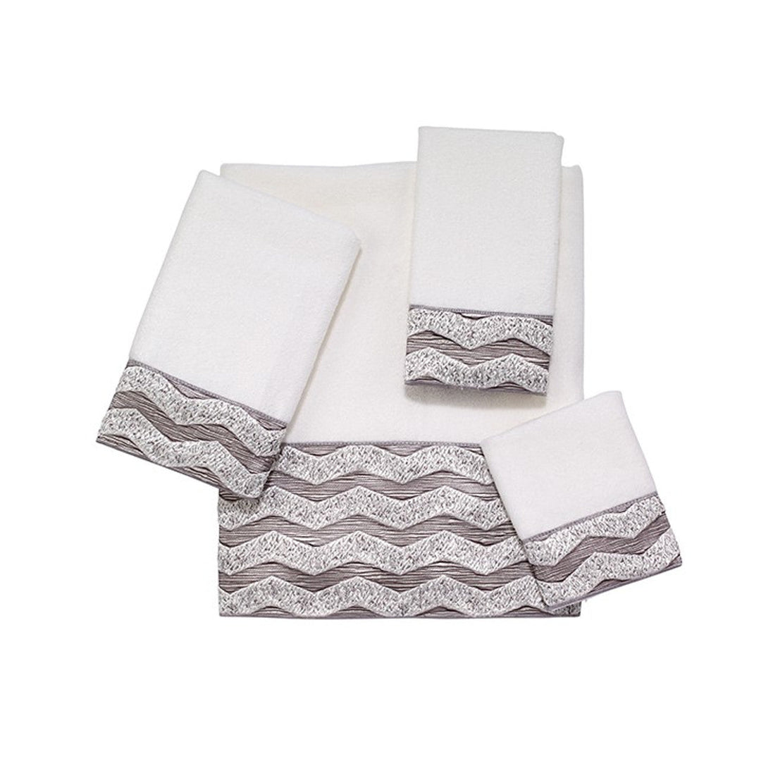 Chevron  Towel Collection White
