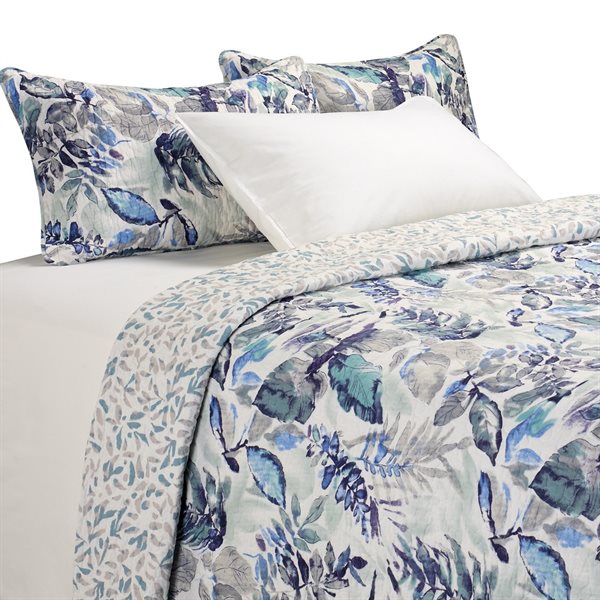 COLBAT ELEGANT BLUE FOLIAGE QUILT