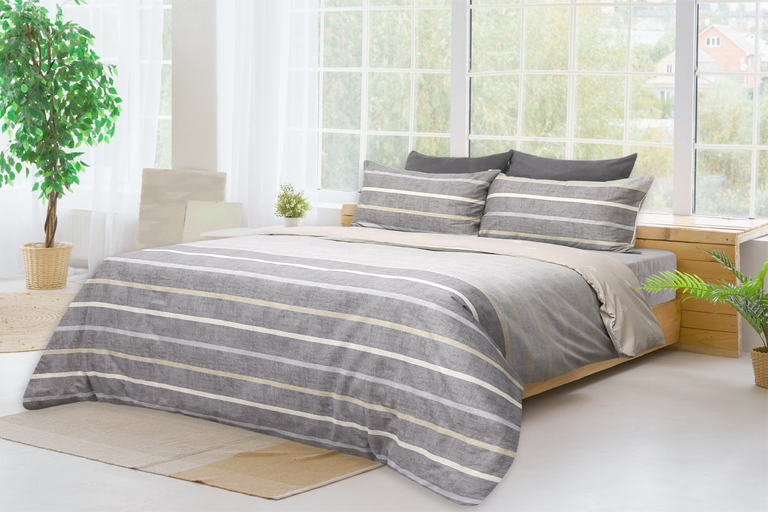 Dusk Duvet Cover Set angled view — soft 100% cotton