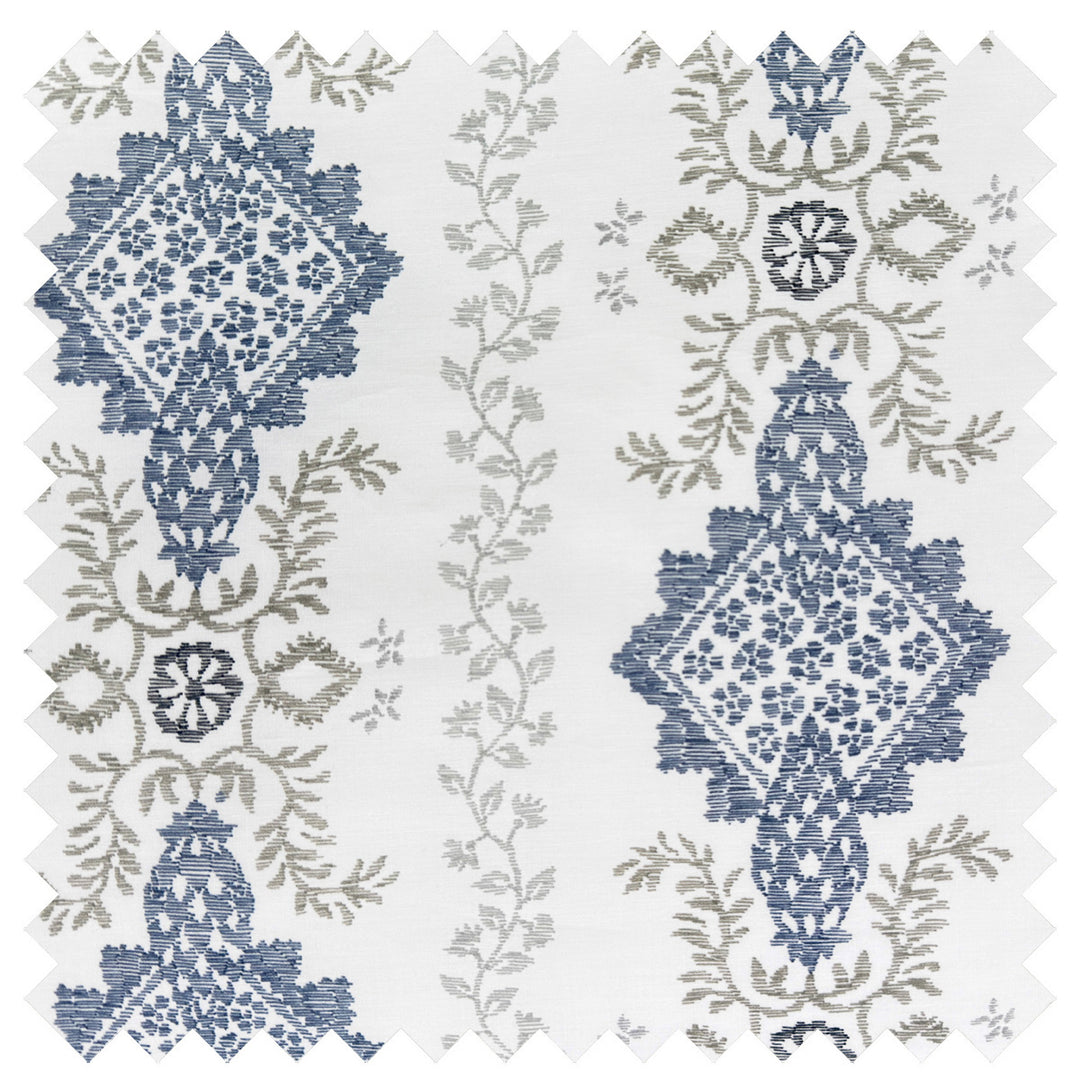 Della bedding fabric swatch showing 100% long-staple cotton texture and quality