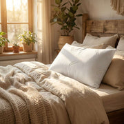 Close-up of Natura Dream Pillow showing soft bamboo shell and granulated Talalay latex fill