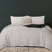 ECRU FRENCH LINEN BEDDING DUVET COVER SET SUPER KING