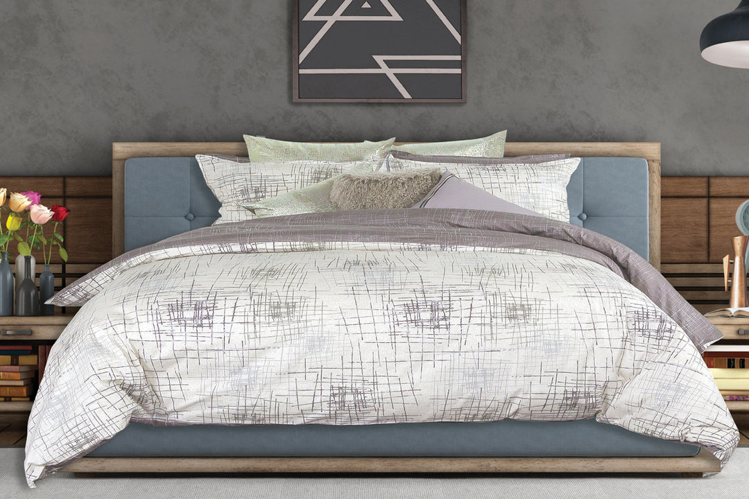 Fletcher 100% Cotton Duvet Cover Set – Styled Bedroom, Queen Size