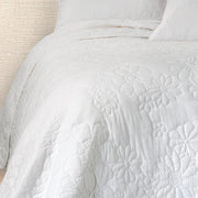 Flower White Stitched Quilt – 100% Cotton