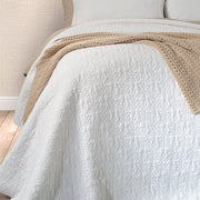 Foliage White Stitched Quilt – 100% Cotton