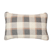 Germain Cream, Grey & Tan Plaid Reversible Quilt – 100% Cotton Exterior