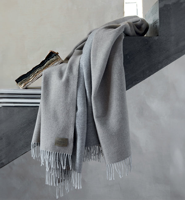 Gold Throw by Somma Collection – Luxurious Wool & Cashmere Blend, Reversible 2-Toned Design, Made in Italy