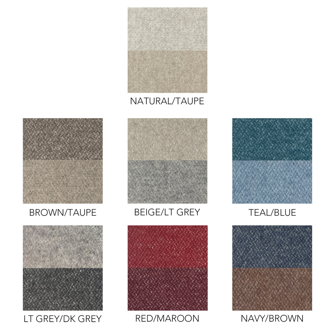 Color swatches of different fabric textures with labels above each swatch.