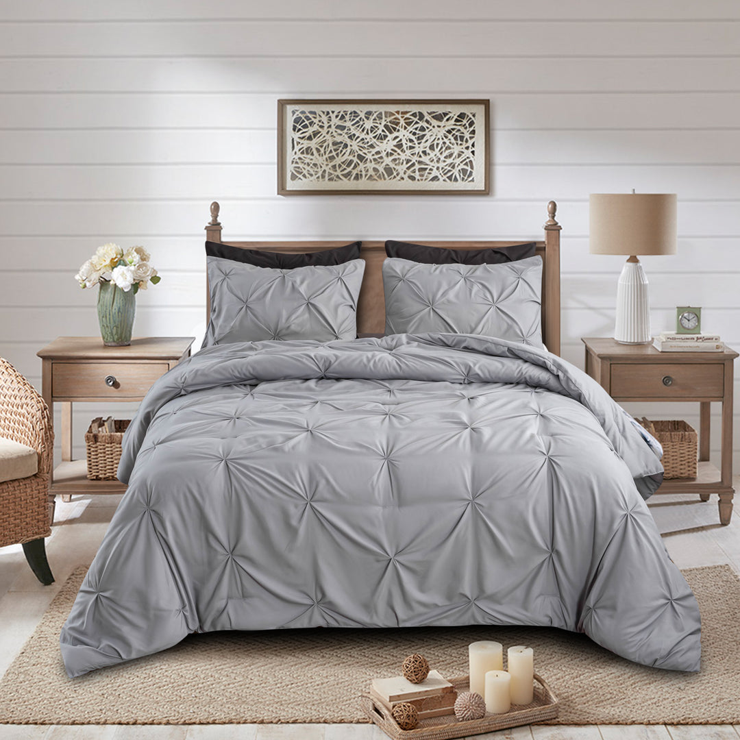 Pintuck 3 Piece Comforter Set Get an EXTRA 20% OFF