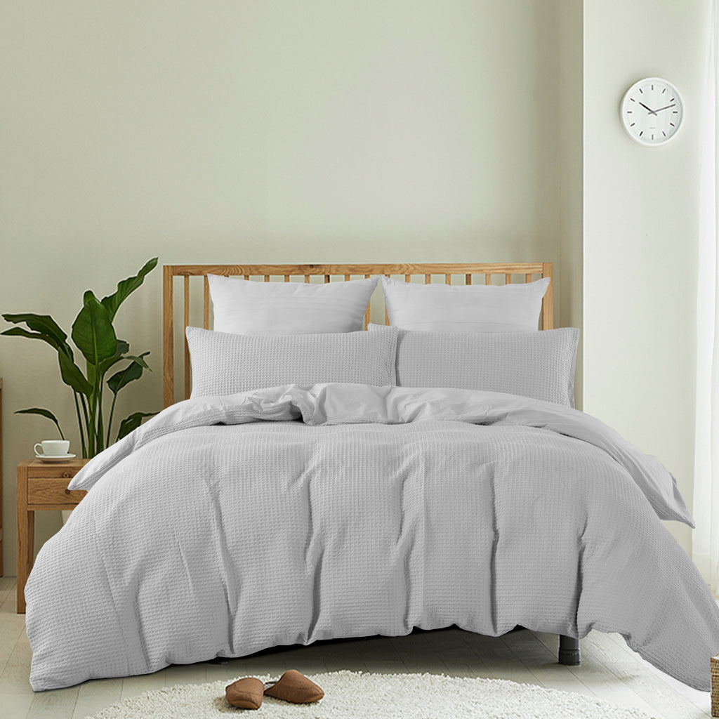 Luna Duvet Cover Set – 100% Cotton Waffle