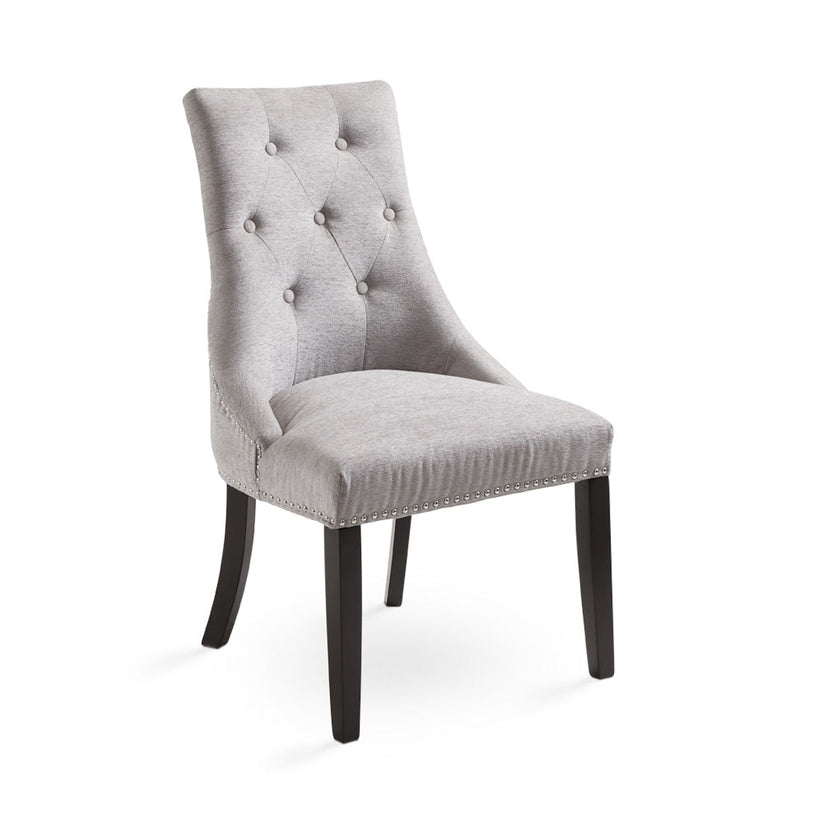 RIMZY Dining chair Tufted Blue Velvet w/ silver Hobnail