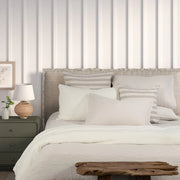 Lionel Solid Duvet Cover Set in Natural – Queen and King sizes, lyocell-cotton blend front, 100% cotton reverse | Brunelli