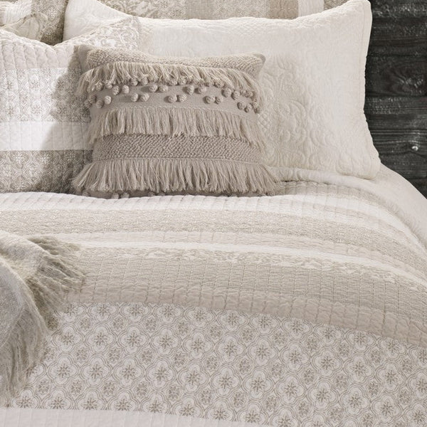 Lola Ivory & Taupe Quilt – 100% Cotton