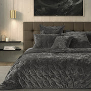 Lounge Solid Grey Charcoal Velvet Quilt – 100% Polyester Velvet
