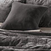 Lounge Solid Grey Charcoal Velvet Quilt – 100% Polyester Velvet